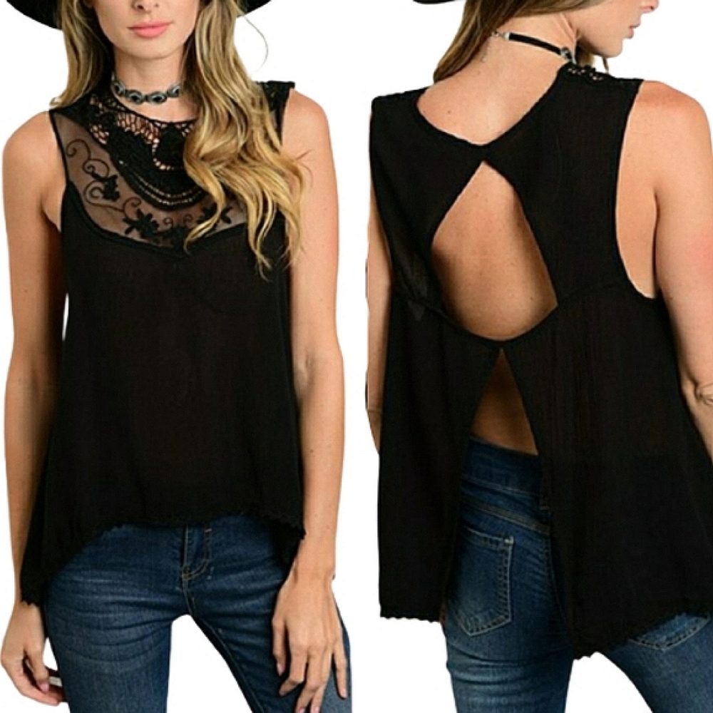 Fashion Line  Lace Accent Top